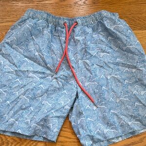 Blue Wave Pattern Men's Swim Shorts Size Large Mossman Australia Brand